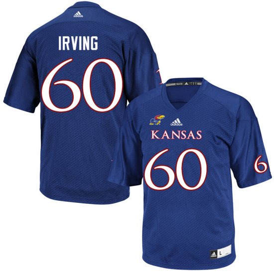 Mykee Irving #60 Kansas High School Jersey -Men Sizes Royal