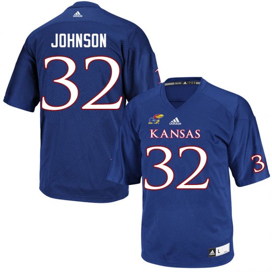 Terrence Johnson #32 Kansas High School Jersey -Men Sizes Royal