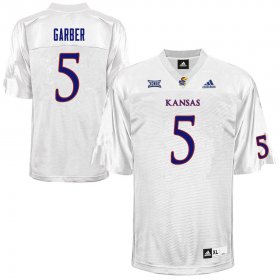 Gabe Garber #5 Kansas High School Jersey -Men Sizes White