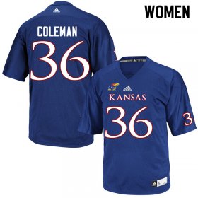 Bryce Coleman #36 Kansas High School Jersey -Women Sizes Royal