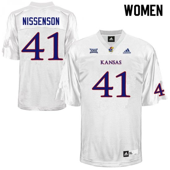 Cameron Nissenson #41 Kansas High School Jersey -Women Sizes White