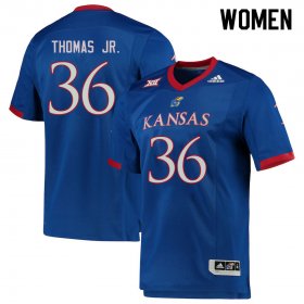 DeAndre Thomas Jr. #36 Kansas High School Jersey -Women Sizes Royal