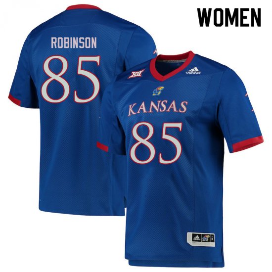 Kelan Robinson #85 Kansas High School Jersey -Women Sizes Royal