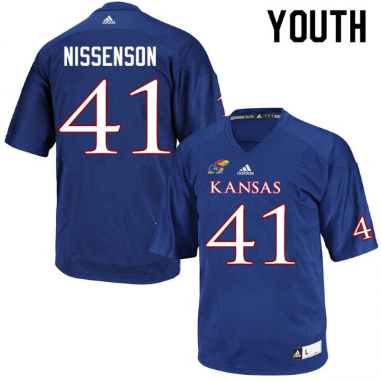 Cameron Nissenson #41 Kansas High School Jersey -Youth Sizes Royal