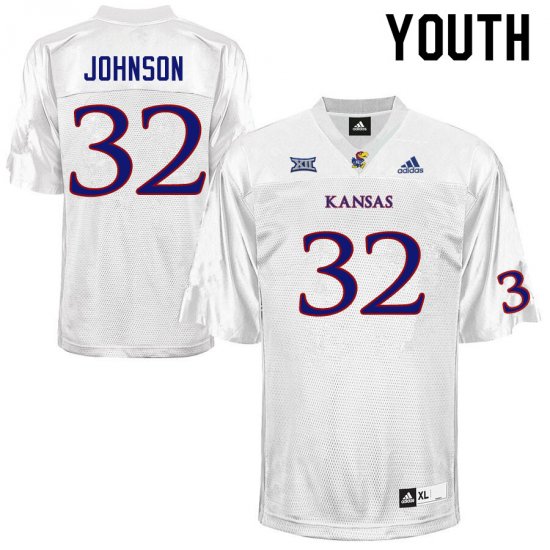 Terrence Johnson #32 Kansas High School Jersey -Youth Sizes White