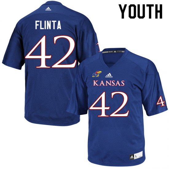 TJ Flinta #42 Kansas High School Jersey -Youth Sizes Royal