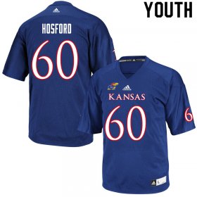 Luke Hosford #60 Kansas High School Jersey -Youth Sizes Royal